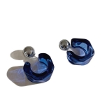 跨境新款韩版不规则树脂亚克力耳圈一款多戴C形几何耳钉厂家批发