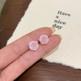 2026新款温柔玫瑰花朵耳钉爆款高级清新气质小众轻奢耳饰