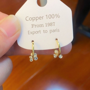 时尚百搭满钻锆石花朵耳扣小众气质简约个性设计师设计高级感耳环