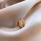 新款金色镂空花边小圈圈耳扣女轻奢高级感耳环小众设计气质耳饰品