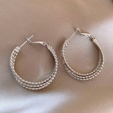 欧美跨境冷淡风几何圆形耳环轻奢高级感耳圈时尚气质简约耳饰批发