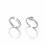 简约时尚贝壳锆石设计感叠戴戒指女小众精致开口指环食指戒配饰品