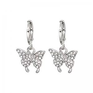 秋冬新款镶钻蝴蝶耳扣女韩国热销简约精致小众设计感气质百搭耳环