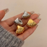 欧美跨境时尚精致轻奢高级感纹理耳环气质小众设计感复古百搭耳饰