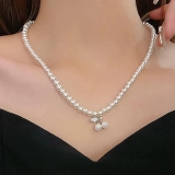 韩国小巧樱桃小吊坠珍珠项链短款高级感小众轻奢网红爆款饰品