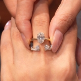 小红书爆款水钻叠戴水滴几何戒指时尚小众高级感开口指环批发