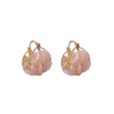 轻奢高级法式小清新时尚花篮耳扣 小众设计感气质耳环