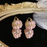 轻奢高级法式小清新时尚花篮耳扣 小众设计感气质耳环